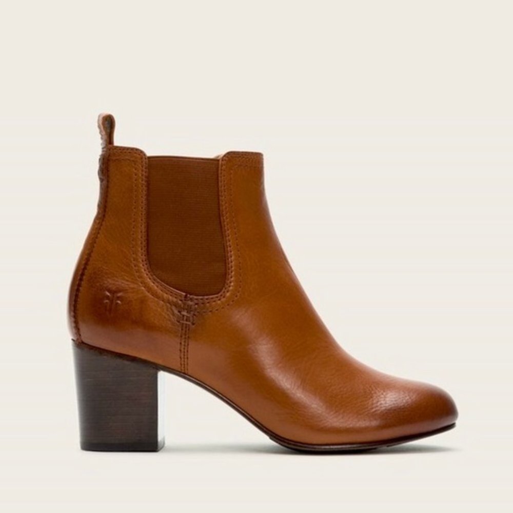 Frye Stella Chelsea Short Cognac Leather AnkleBoot - Picture 16 of 16